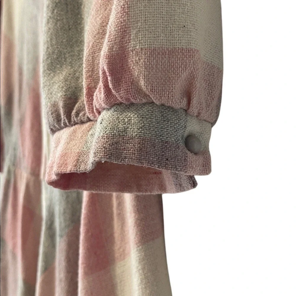 Pea Patch New York Vintage Pink‎ plaid Dress XS Small